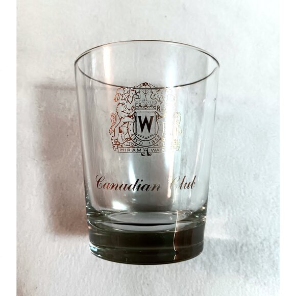 Lot of 3 Canadian Club rocks glasses gold trim shield logo heavy - Picture 2 of 5